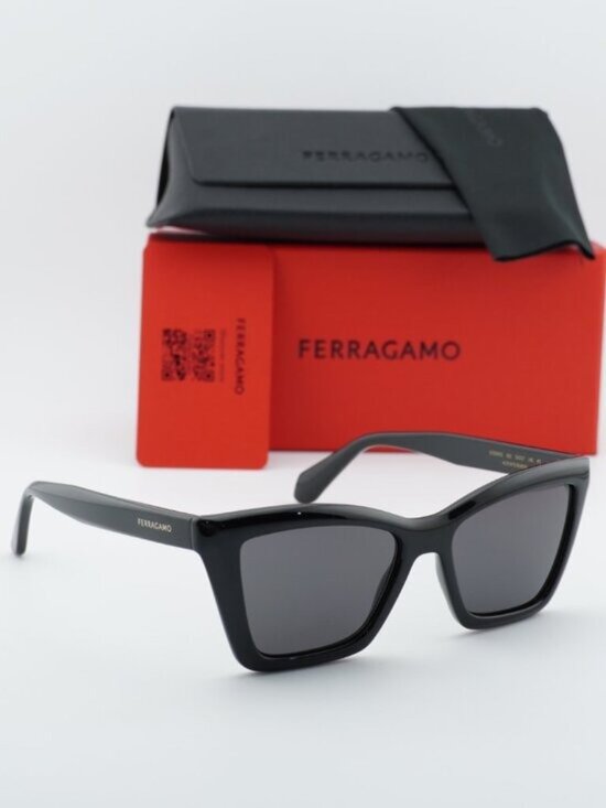 Salvatore Ferragamo SF2039SE 001 Cat Eye Sunglasses - Black / Grey main image 8
